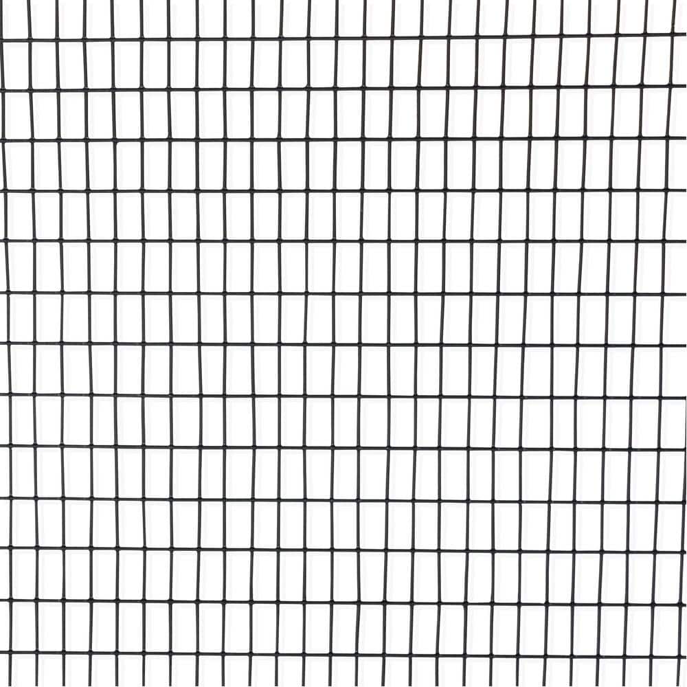 Fencer Wire 3 ft. x 50 ft. 16-Gauge Black PVC Coated Welded Wire Fence with Mesh Size 1/2 in. x 1 in.