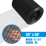 Fencer Wire 3 ft. x 50 ft. 16-Gauge Black PVC Coated Welded Wire Fence with Mesh Size 1/2 in. x 1 in.