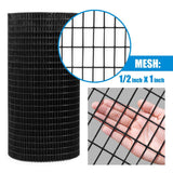 Fencer Wire 4 ft. x 100 ft. 16-Gauge Black PVC Coated Welded Wire Fence with Mesh Size 1/2 in. x 1 in.