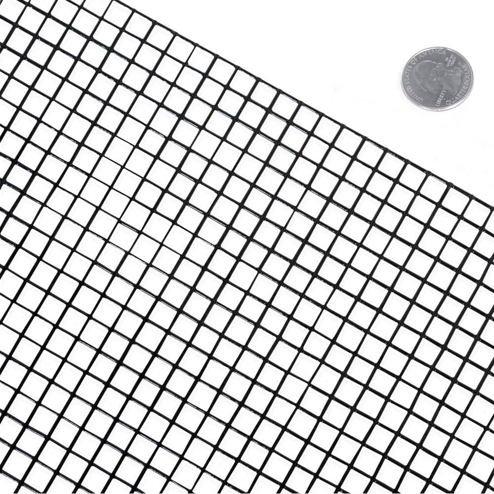 Fencer Wire 4 ft. x 100 ft. 16-Gauge Black PVC Coated Welded Wire Fence with Mesh Size 1/2 in. x 1/2 in.
