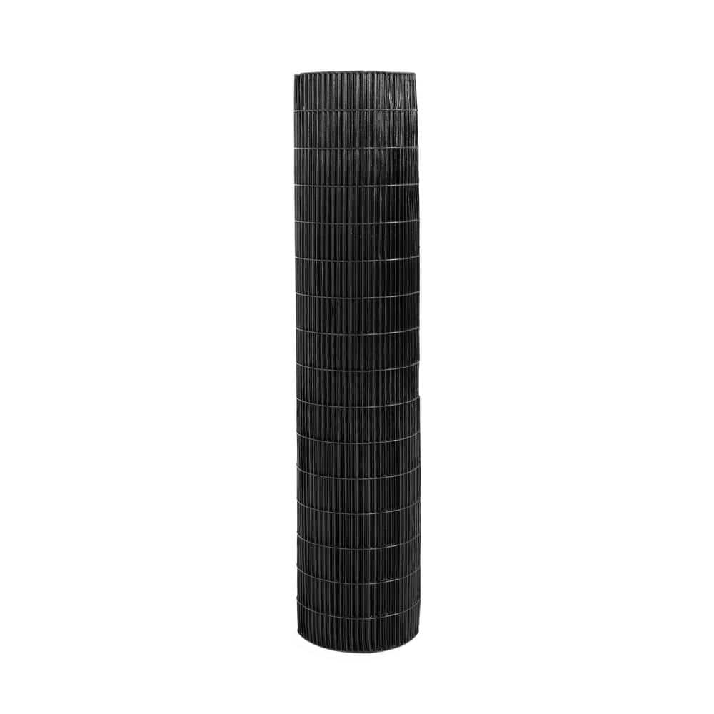Fencer Wire 4 ft. x 50 ft. 16-Gauge Black PVC Coated Welded Wire Fence with Mesh Size 1/2 in. x 3 in.