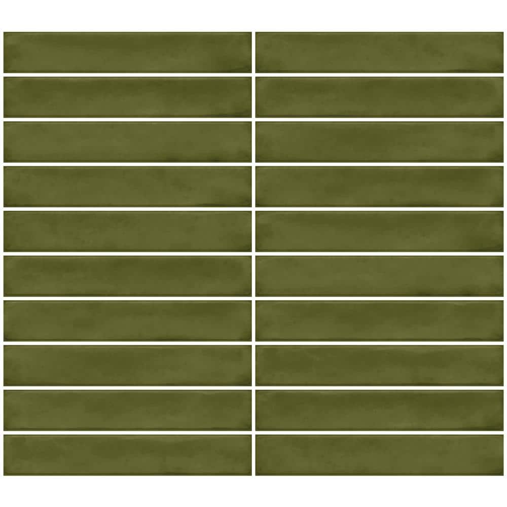 Daltile Artcrafted Fern 11-1/2 in. x 10 in. Glazed Ceramic Straight Joint Mosaic Tile (8.3 sq. ft./case)