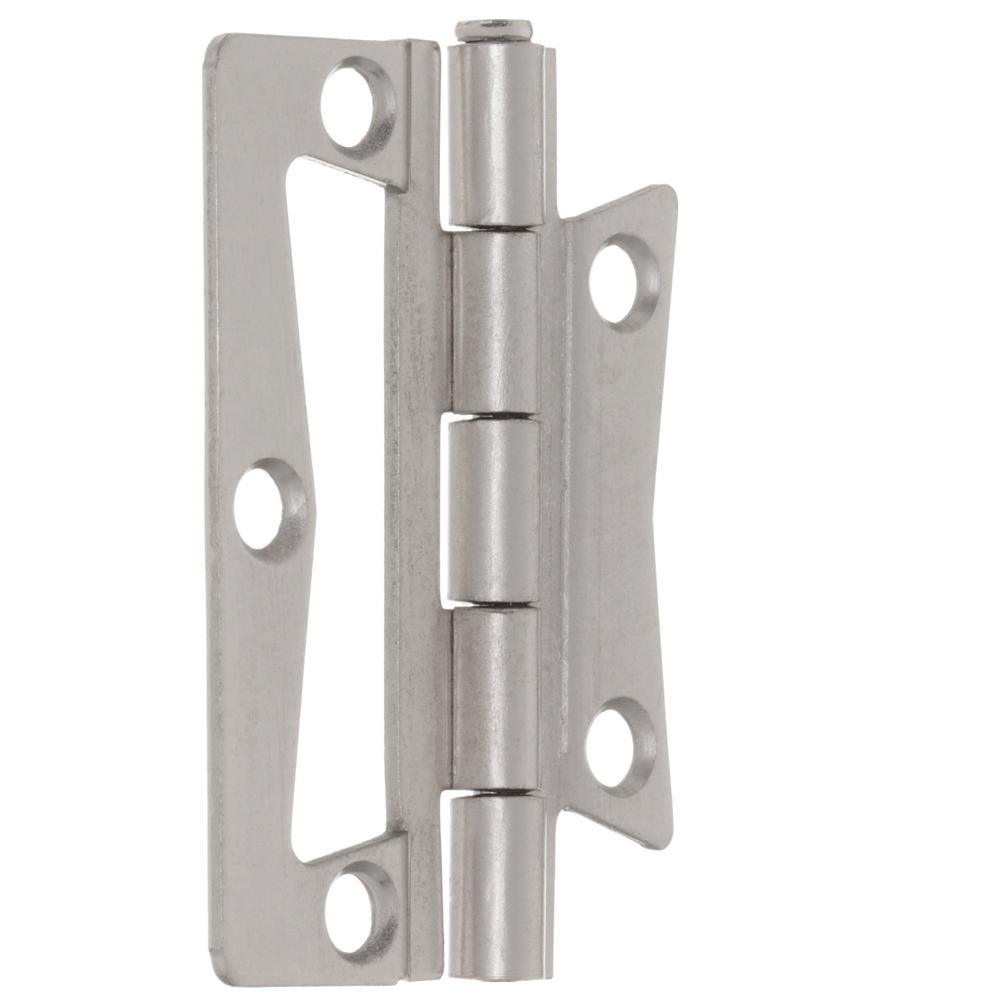 2-1/2 in. Satin Nickel Non-Mortise Hinges (2-Pack) - Super Arbor
