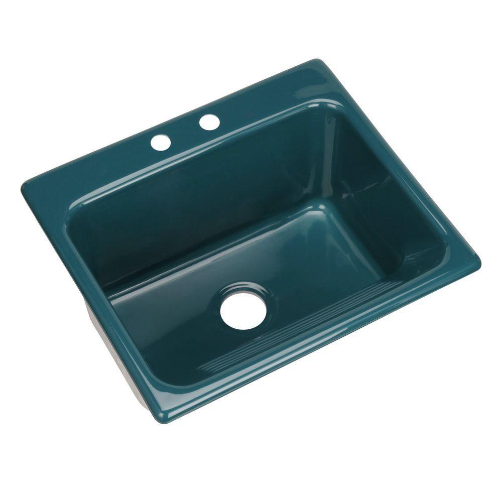 Kensington Drop-In Acrylic 25 in. 2-Hole Single Bowl Utility Sink in White - Super Arbor