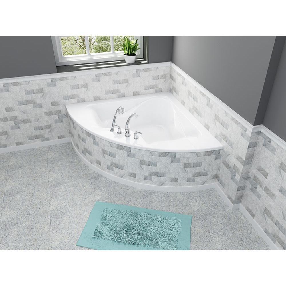 Cadet 5 ft. x 5 ft. Center Drain Corner Soaking Bathtub in White - Super Arbor