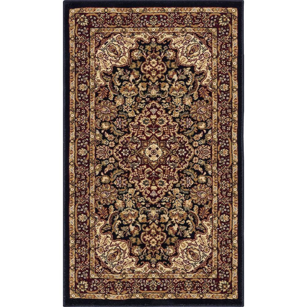 Silk Road Black 8 ft. x 10 ft. Medallion Area Rug - Super Arbor