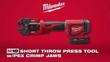 Milwaukee M18 18-Volt Cordless Short Throw Press Tool Kit w/ 3 PEX Crimp Jaws + Free M18 FUEL HACKZALL Saw Kit
