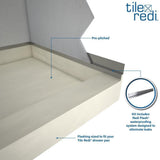 Base'N Bench 36 in. x 60 in. Single Threshold Shower Base and Bench Kit with Center Drain and Tileable Grate - Super Arbor