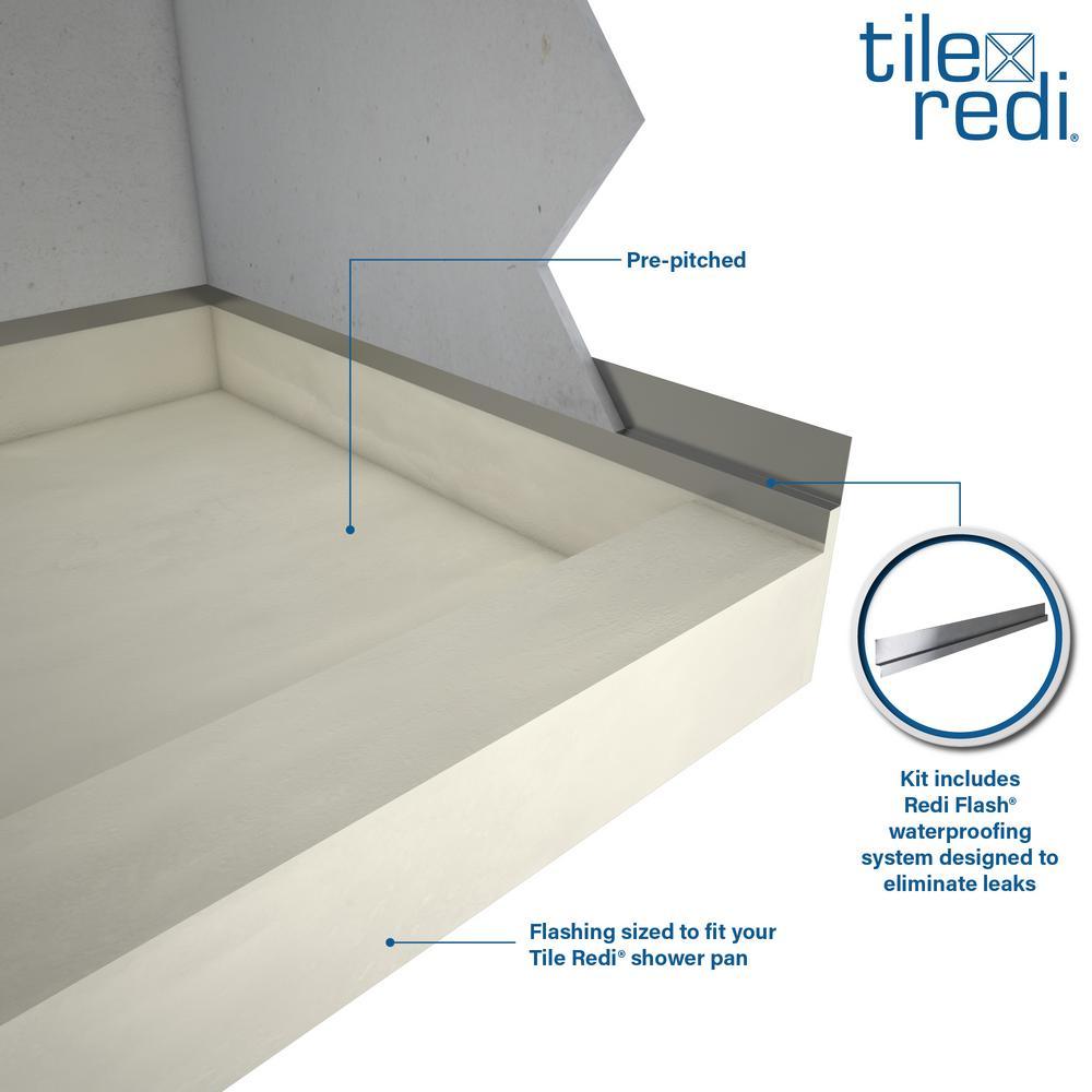 Base'N Bench 36 in. x 72 in. Single Threshold Shower Base and Bench Kit with Left Drain and Brused Nickel Grate - Super Arbor