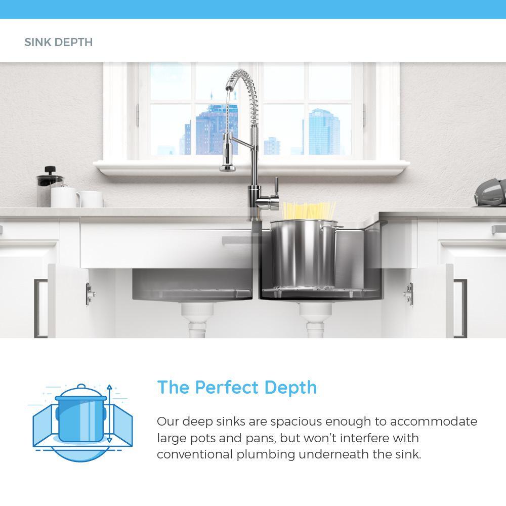 Undermount Stainless Steel 32 in. Single Bowl Kitchen Sink in 16-Gauge - Super Arbor