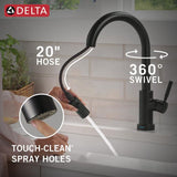 Delta Trask 1-Handle Deck Mount Pull-Down Handle/Lever Residential Kitchen Faucet