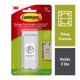 3M Command Plastic Coated White Canvas Picture Hanger, Large, 3 lb Capacity, 1 Pack