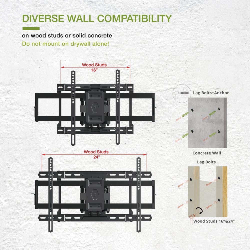Large Full-Motion TV Wall Mount for 42 in. - 80 in. Flat Panel TV - Super Arbor