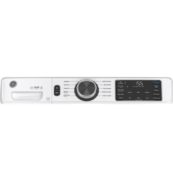GE 32 in. 4.8 cu. ft. White Front Load Washing Machine with OdorBlock UltraFresh Vent System and Sanitize with Oxi