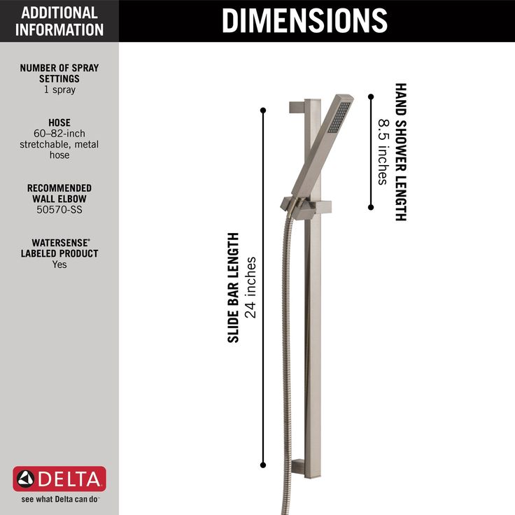 Delta Vero Stainless 1-Spray Handheld Shower 1.75-GPM (6.6-LPM)