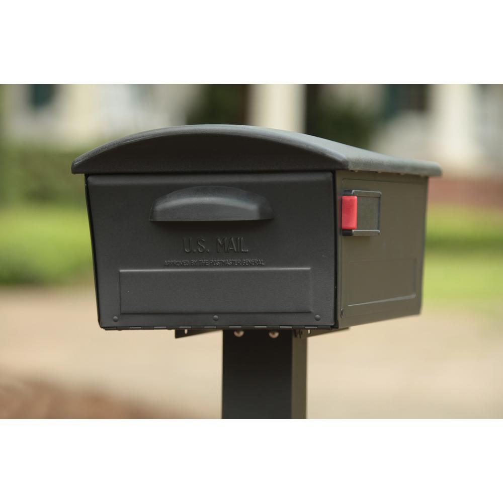 Mailsafe Large, Plastic, Locking, Post Mount Mailbox, Black - Super Arbor