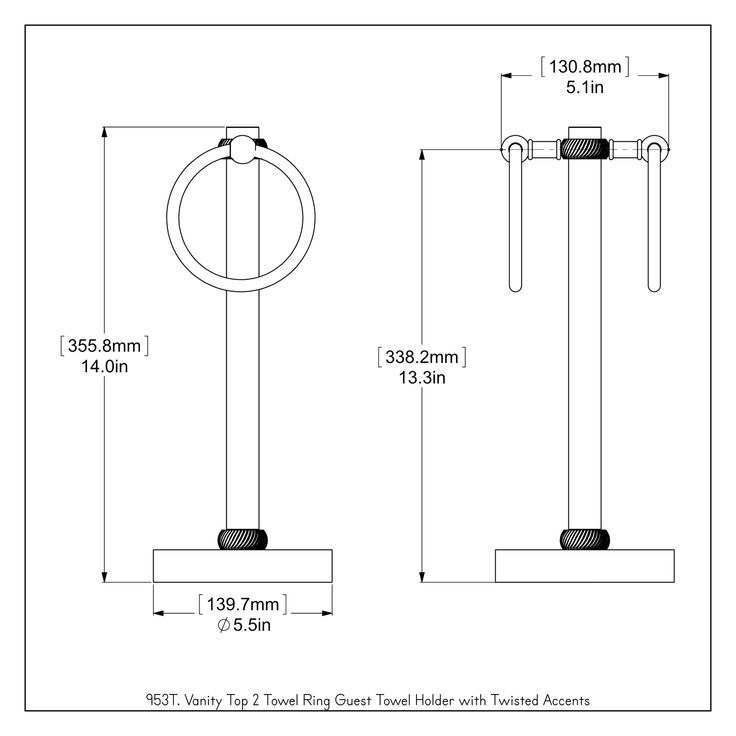 Allied Brass Oil-Rubbed Bronze Freestanding Countertop Towel Ring