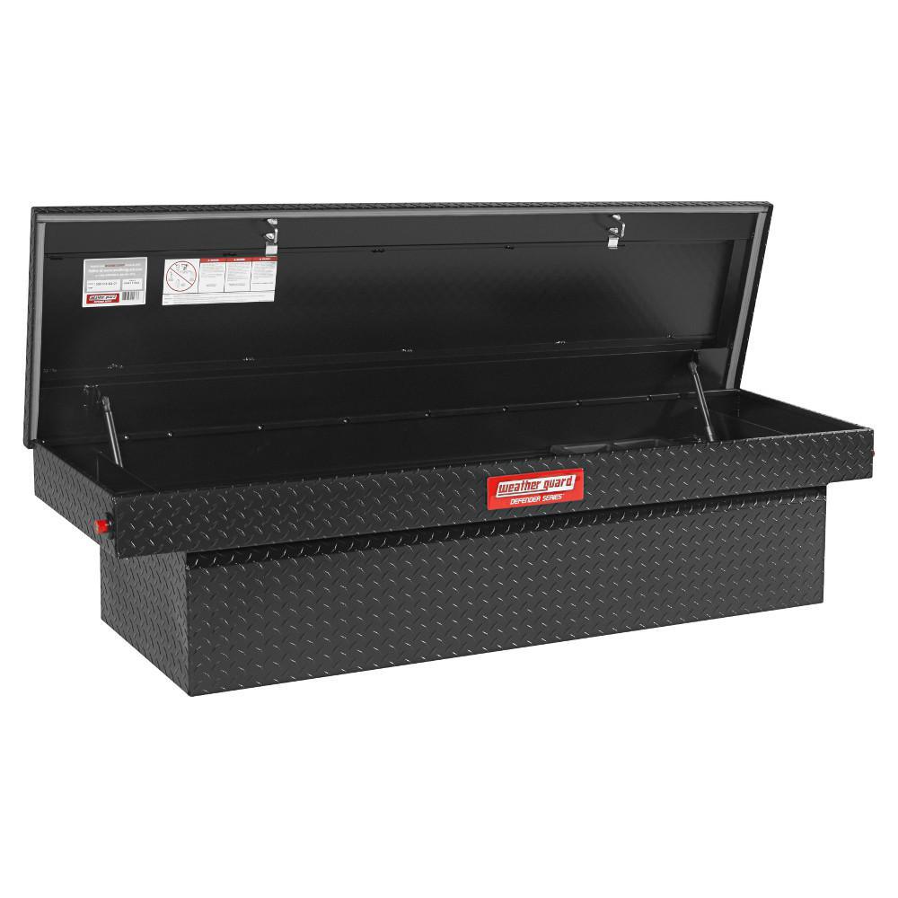 Weather Guard 71.38 in. Matte Black Aluminum Full Size Crossbed Truck Tool Box - Super Arbor