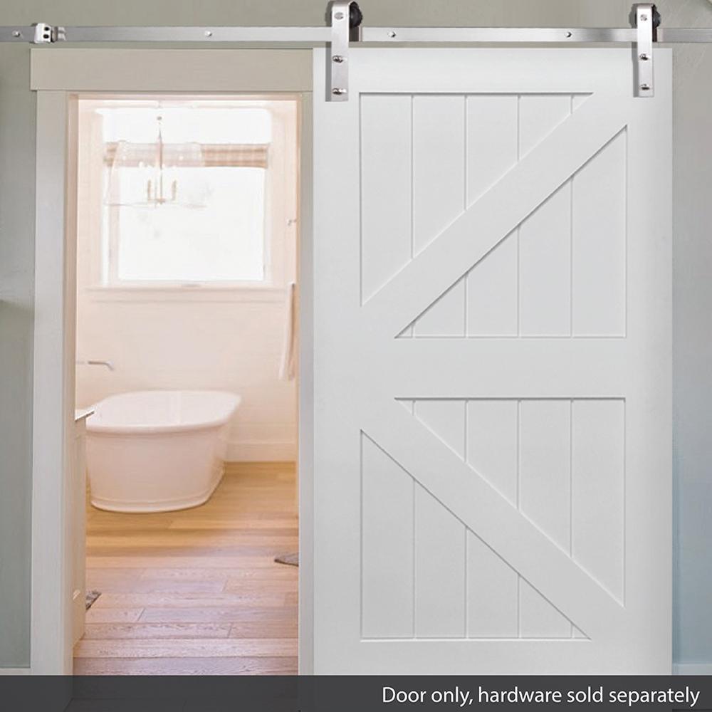 36 in. x 84 in. K-Plank Primed MDF Interior Barn Door Slab - Super Arbor