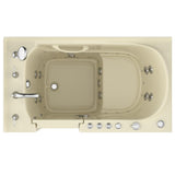 HD Series 53 in. Left Drain Quick Fill Walk-In Whirlpool and Air Bath Tub with Powered Fast Drain in Biscuit - Super Arbor