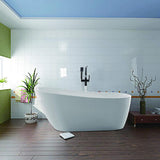 Bourges 55 in. Acrylic Flatbottom Bathtub in White - Super Arbor