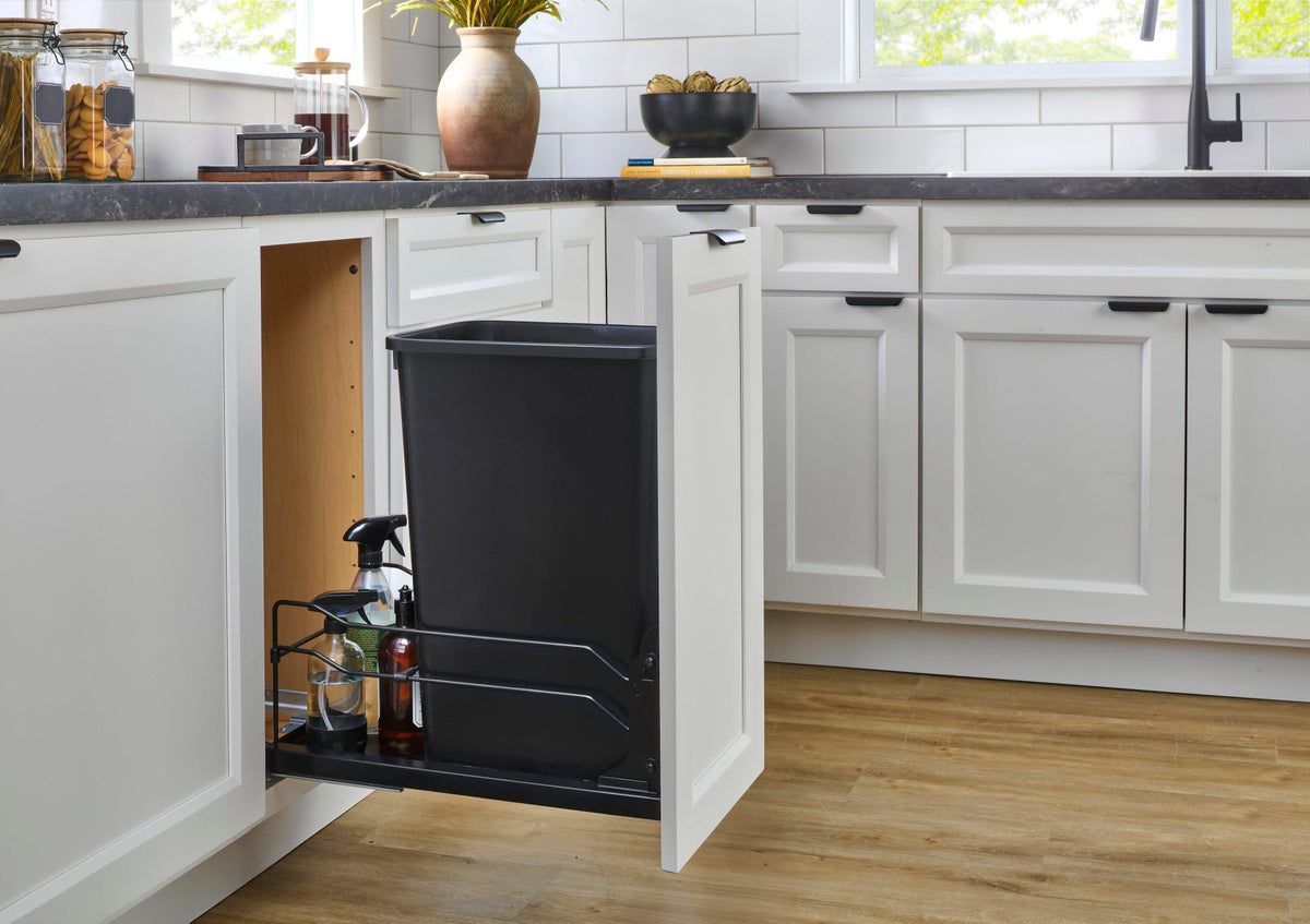 Rev-A-Shelf 35-Quart Plastic Soft-Close Pull-Out Trash Can, 53WC Series
