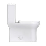 Burdon 1-Piece 0.8/1.28 GPF Dual Flush Square Toilet in White, Seat Included - Super Arbor