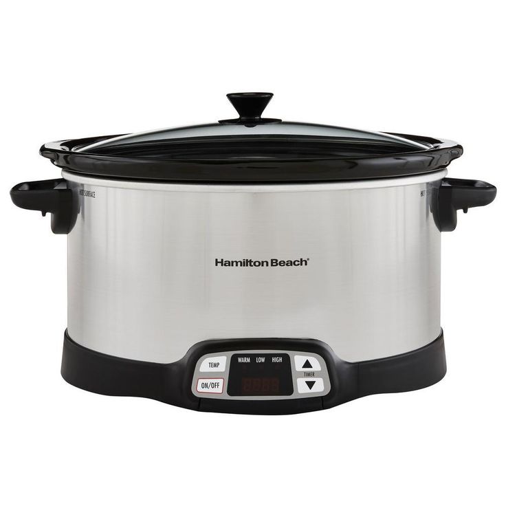 8 Qt. Programmable Stainless Steel Slow Cooker with Built-In Timer and Temperature Settings