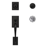 Custom Addison Matte Black Single Cylinder Door Handleset with Alexandria Glass Door Knob - Super Arbor