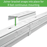 8 ft. (Two 4 ft.) 440-Watt Equivalent Integrated LED White Commercial Strip Light Fixture High Output 11000 Lumens 4000K