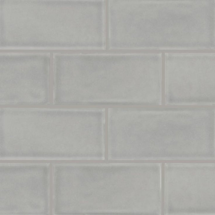 MSI Morning Fog 3 in. x 6 in. Handcrafted Glossy Ceramic Gray Subway Tile (1 sq. ft. / case)