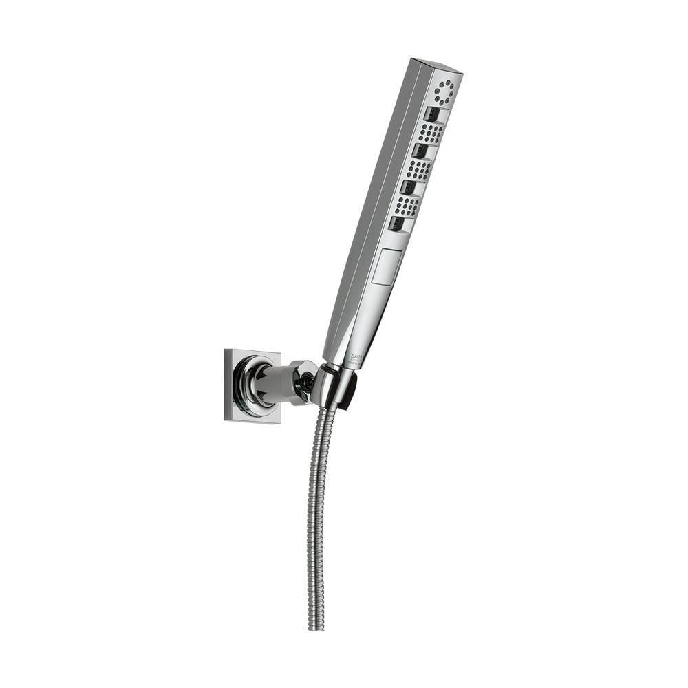 Zura 5-Spray 1.3 in. Single Wall Mount Handheld H2Okinetic Shower Head in Matte Black - Super Arbor