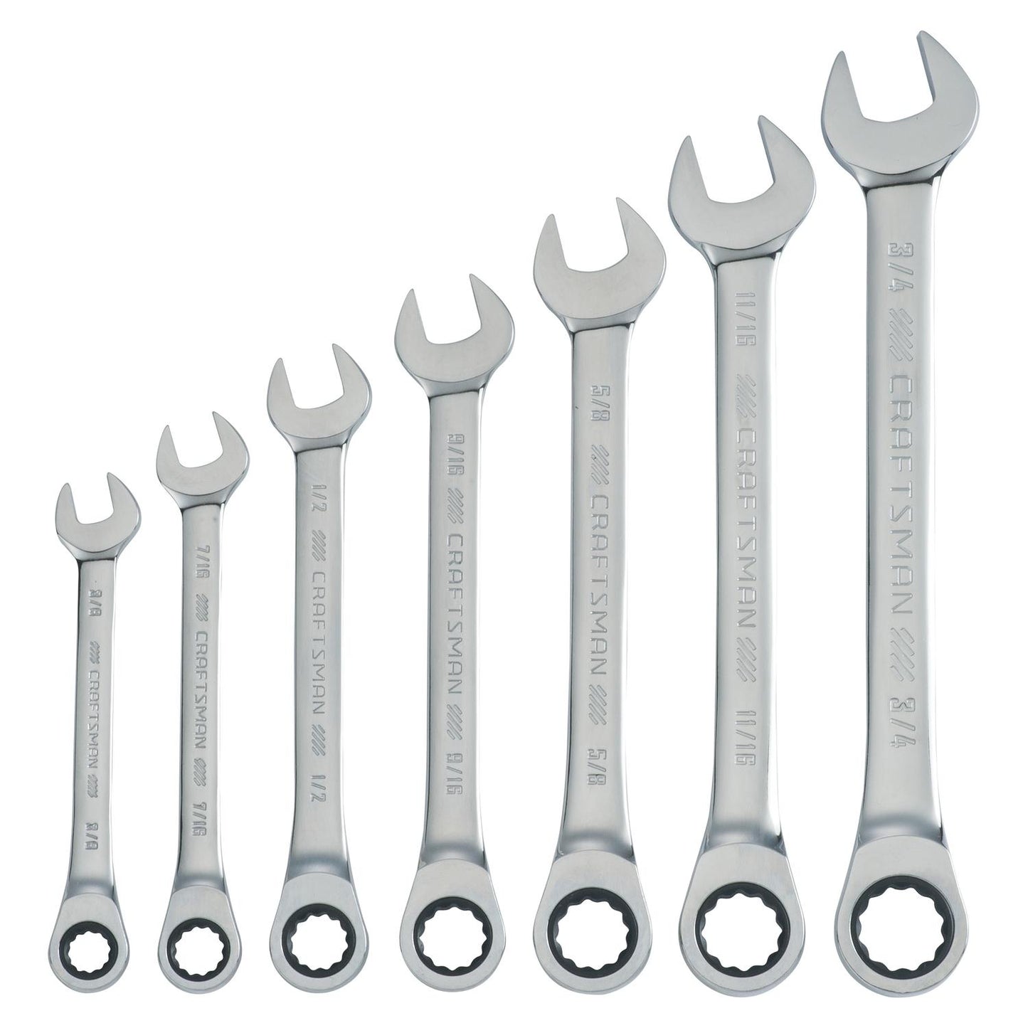 Craftsman 7-Piece SAE Ratcheting Combination Wrench Set