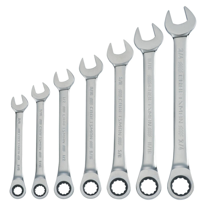 Craftsman 7-Piece SAE Ratcheting Combination Wrench Set