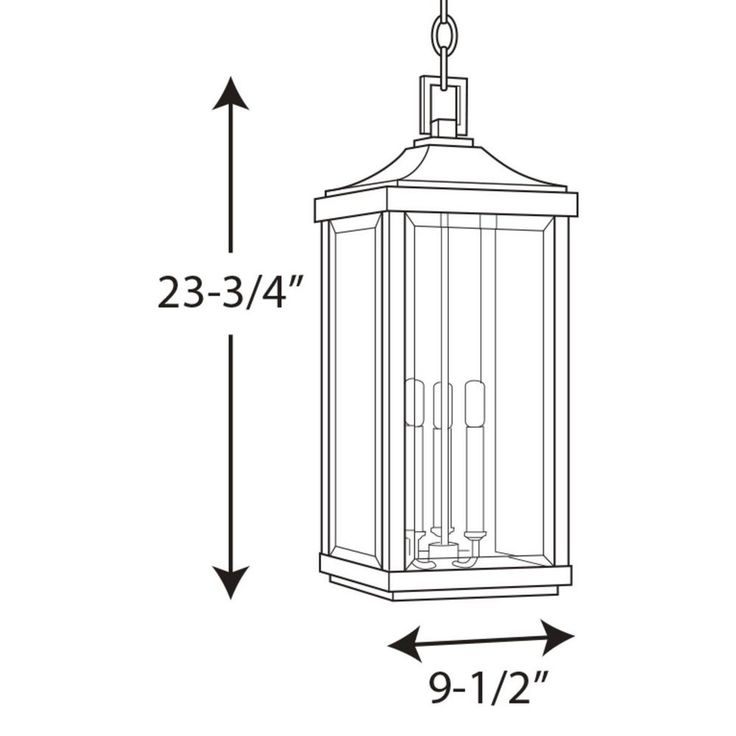 Gibbes Street Collection 3-Light Outdoor Antique Bronze Hanging Lantern