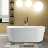 Bordeaux 54 in. Acrylic Flatbottom Freestanding Bathtub in White - Super Arbor