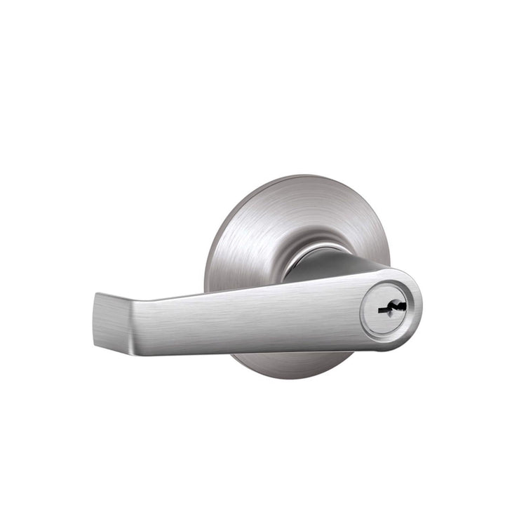Schlage Elan Satin Chrome Keyed Entry Lever Lockset, ANSI Grade 2, 1-3/4 in Door Thickness