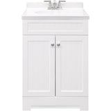 Style Selections Ellenbee 24-in White Single Sink Bathroom Vanity with White Cultured Marble Top