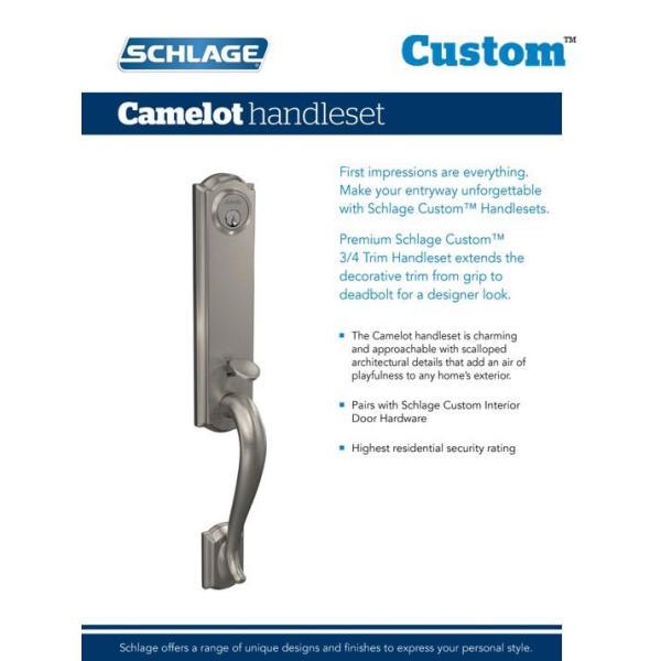Custom Camelot Aged Bronze 3/4 Trim Single Cylinder Door Handleset with Alexandria Glass Door Knob - Super Arbor