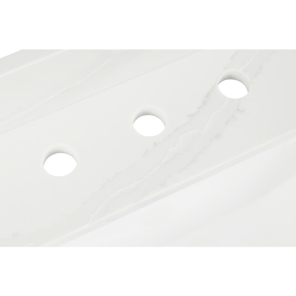 49 in. W x 22 in. D x 0.75 in. H Quartz Vanity Top in Statuario White with White Basin - Super Arbor
