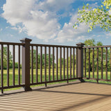 Fiberon BRIO 42 in. x 72 in. (Actual: 42 in. x 70 in.) Brown PVC Composite Line Railing Kit w/Square Composite Balusters