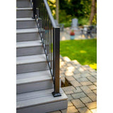 Fiberon CitySide 6 ft. Matte Aluminum Railing Kit Stair Blk (Includes 1 Crush Block, 12 Balusters, 15 Space