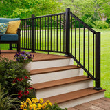 Fiberon CitySide 6 ft. Matte Aluminum Railing Kit Stair Blk (Includes 1 Crush Block, 12 Balusters, 15 Space
