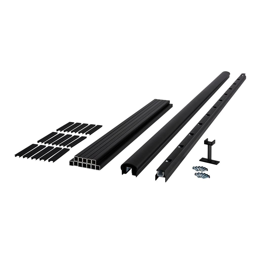 Fiberon CitySide 6 ft. Matte Aluminum Railing Kit Stair Blk (Includes 1 Crush Block, 12 Balusters, 15 Space