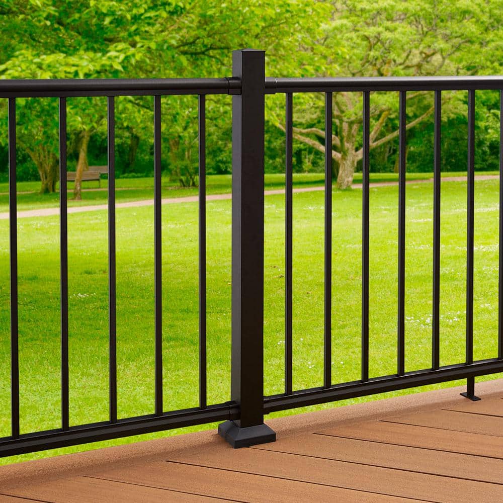 Fiberon CitySide 6 ft. Matte Aluminum Railing Kit Stair Blk (Includes 1 Crush Block, 12 Balusters, 15 Space