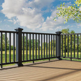 Fiberon BRIO 36 in. x 72 in. (Actual: 36 in. x 70 in.) Black PVC Composite Stair Railing Kit with Square Composite Balusters