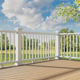 Fiberon BRIO 42 in. x 96 in. (Actual: 42 in. x 94 in.) White PVC Composite Stair Railing Kit w/Square Composite Balusters