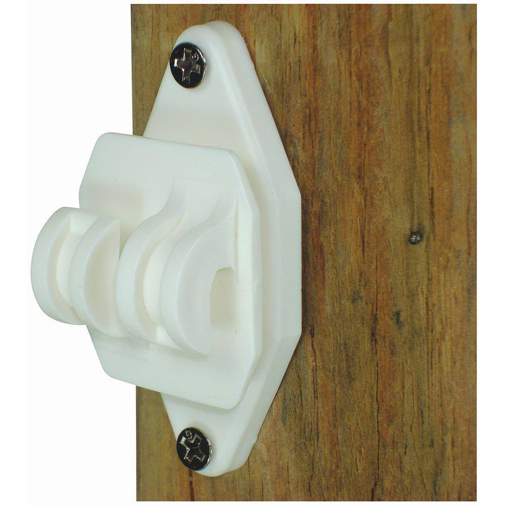 Field Guardian Wood Post Nail-On Insulator for Hi-Tensile - White