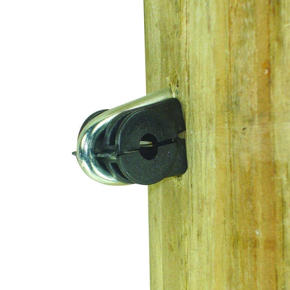 Field Guardian Black Staple-On Clamp Insulator Wire for Wood Post (50-Pack)
