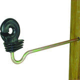 Field Guardian Wood Post - 8 in. Screw in Ring Insulator - Polyrope - Black